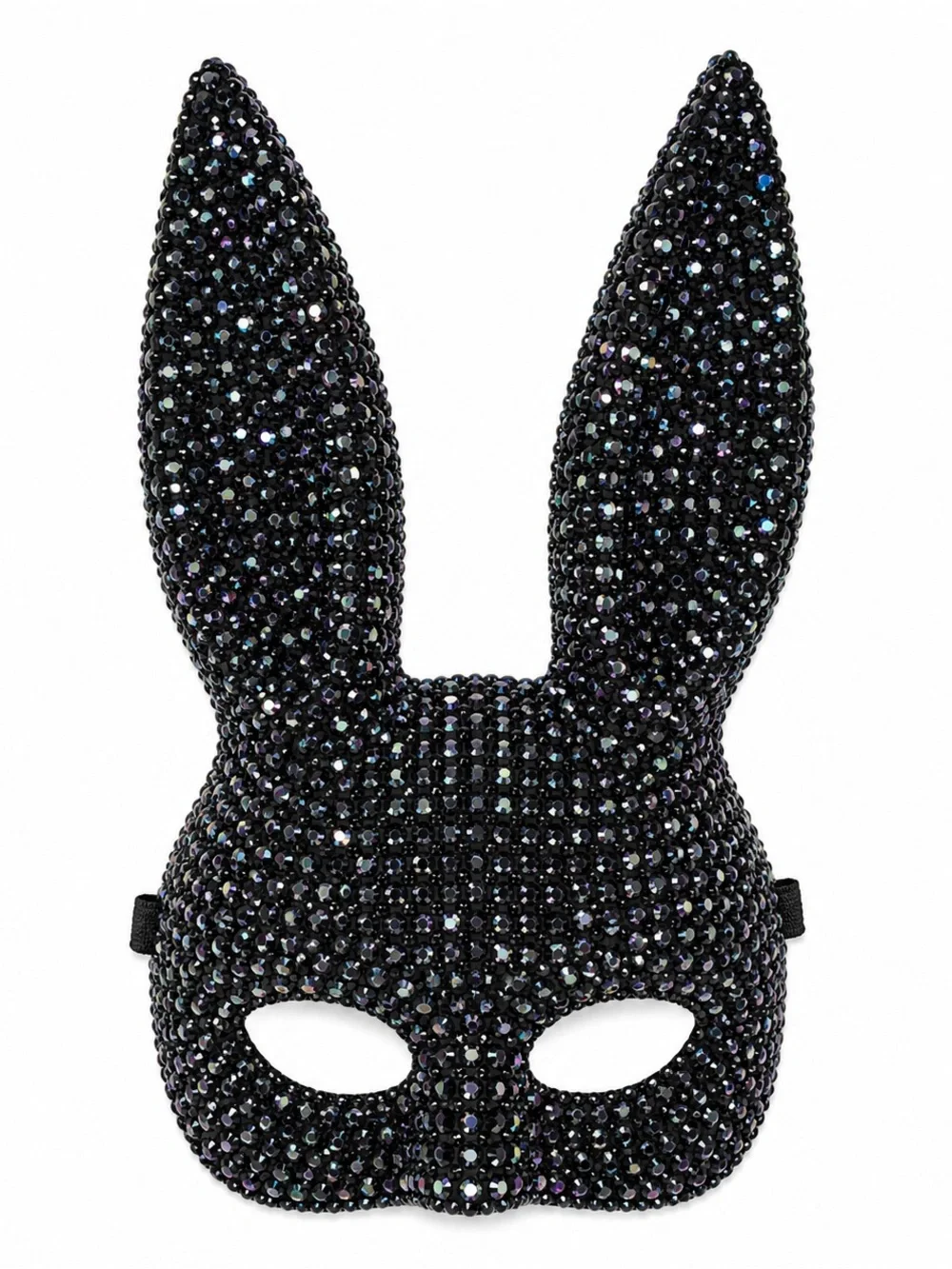 Black Rhinestone Bunny Ears Mask New